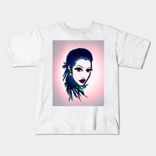 Natural Women Natural Hair Braids Purple Lips Kids T-Shirt